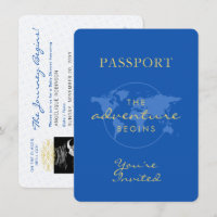 Baby shower Passport Voyage Thème Dusty Blue