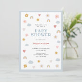 Invitation Baby shower Pastel (Debout devant)