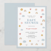 Invitation Baby shower Pastel (Devant / Derrière)