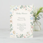 Invitation Baby Shower Pastel (Debout devant)