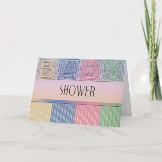 Invitation Baby shower Pastel (Devant)