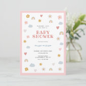 Invitation Baby shower Pastel (Debout devant)