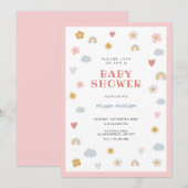 Invitation Baby shower Pastel (Devant / Derrière)