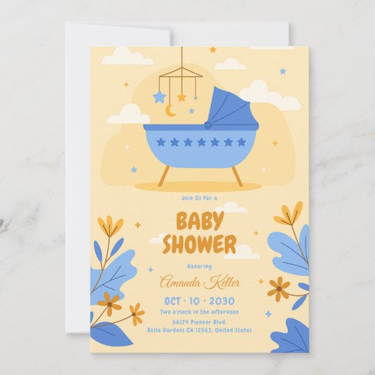 Invitation Baby shower Pastel (Devant)