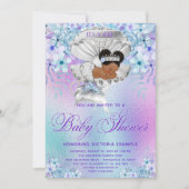 Invitation Baby shower Pastel Afro Mermaid (Devant)