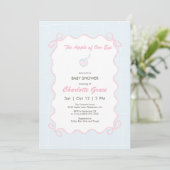 Invitation Baby shower Pastel Blue Apple (Debout devant)