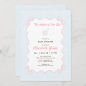 Invitation Baby shower Pastel Blue Apple (Devant / Derrière)