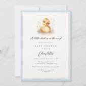 Invitation Baby shower Pastel Blue Little Duck (Devant)