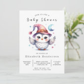 Invitation Baby shower Pastel Custom Owl (Debout devant)