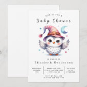 Invitation Baby shower Pastel Custom Owl (Devant / Derrière)