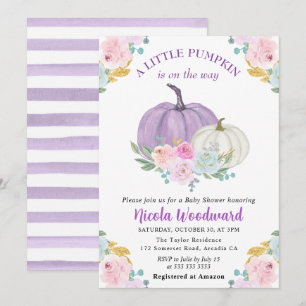 Invitation Baby Shower Pastel de Couleurs d'Automne à l'Aquar