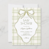 Invitation Baby shower pastel doux arc vert (Devant)