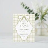 Invitation Baby shower pastel doux arc vert (Debout devant)