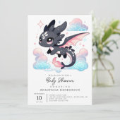 Invitation Baby shower Pastel Dragon (Debout devant)