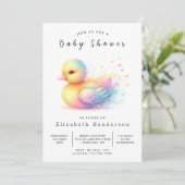 Invitation Baby shower Pastel Editable Duck (Debout devant)