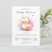 Invitation Baby shower Pastel Editable Duck (Debout devant)