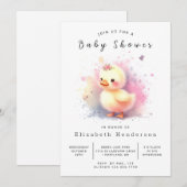 Invitation Baby shower Pastel Editable Duck (Devant / Derrière)