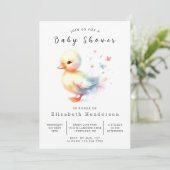 Invitation Baby shower Pastel Editable Duck (Debout devant)