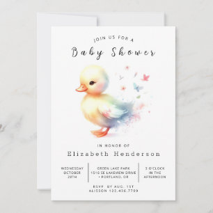 Invitation Baby shower Pastel Editable Duck