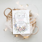 Invitation Baby shower Pastel Enchanted Garden Bird Butterfly