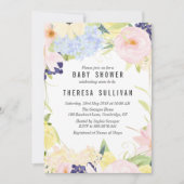Invitation Baby shower Pastel Fleurs de Printemps (Devant)