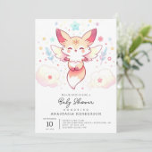 Invitation Baby shower Pastel Fox (Debout devant)