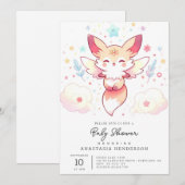 Invitation Baby shower Pastel Fox (Devant / Derrière)