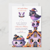 Invitation Baby shower Pastel Halloween Little Boo (Devant)