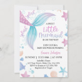 Invitation Baby shower Pastel Little Mermaid (Devant)