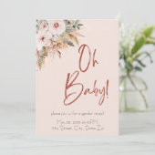 Invitation Baby shower Pastel Pink Boho (Debout devant)