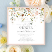 Invitation Baby shower Pastel Pink Floral Drop Script