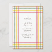 Invitation Baby shower Pastel Plaid (Devant)