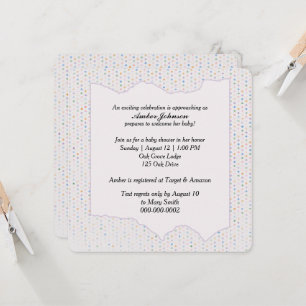 Invitation Baby Shower Pastel Points Ronds