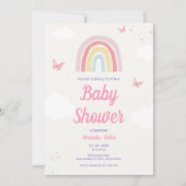 Invitation Baby shower Pastel Rainbow (Devant)