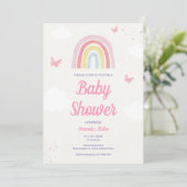 Invitation Baby shower Pastel Rainbow (Debout devant)