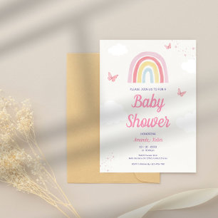 Invitation Baby shower Pastel Rainbow