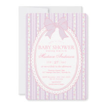 Baby Shower Pastel Violet Floral Vintage Élégant