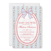 Baby Shower Pastel Violet Floral Vintage Élégant