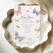 Invitation Baby shower Pastel Watercolor Butterfly