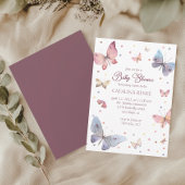 Invitation Baby shower Pastel Watercolor Butterfly