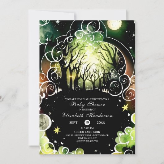 Invitation Baby shower Pastel Woodland (Devant)