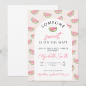 Invitation Baby Shower Pastèque, Bébé Doux (Devant / Derrière)