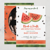 Invitation Baby Shower Pastèque de quelque manière que vous l (Devant / Derrière)
