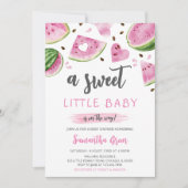 Invitation Baby Shower Pastèque Rose (Devant)
