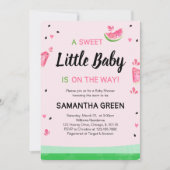 Invitation Baby-Shower Pastèque Rose (Devant)