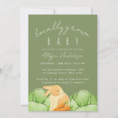 Invitation Baby Shower Patch de Chou Local Vert (Devant)