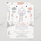 Invitation Baby shower Pathway to the Moon (Devant / Derrière)
