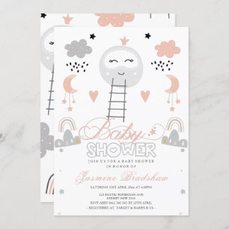Invitation Baby shower Pathway to the Moon