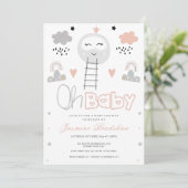 Invitation Baby shower Pathway to the Moon Oh Baby (Debout devant)