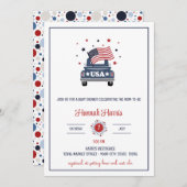 Invitation Baby shower patriotique (Devant / Derrière)